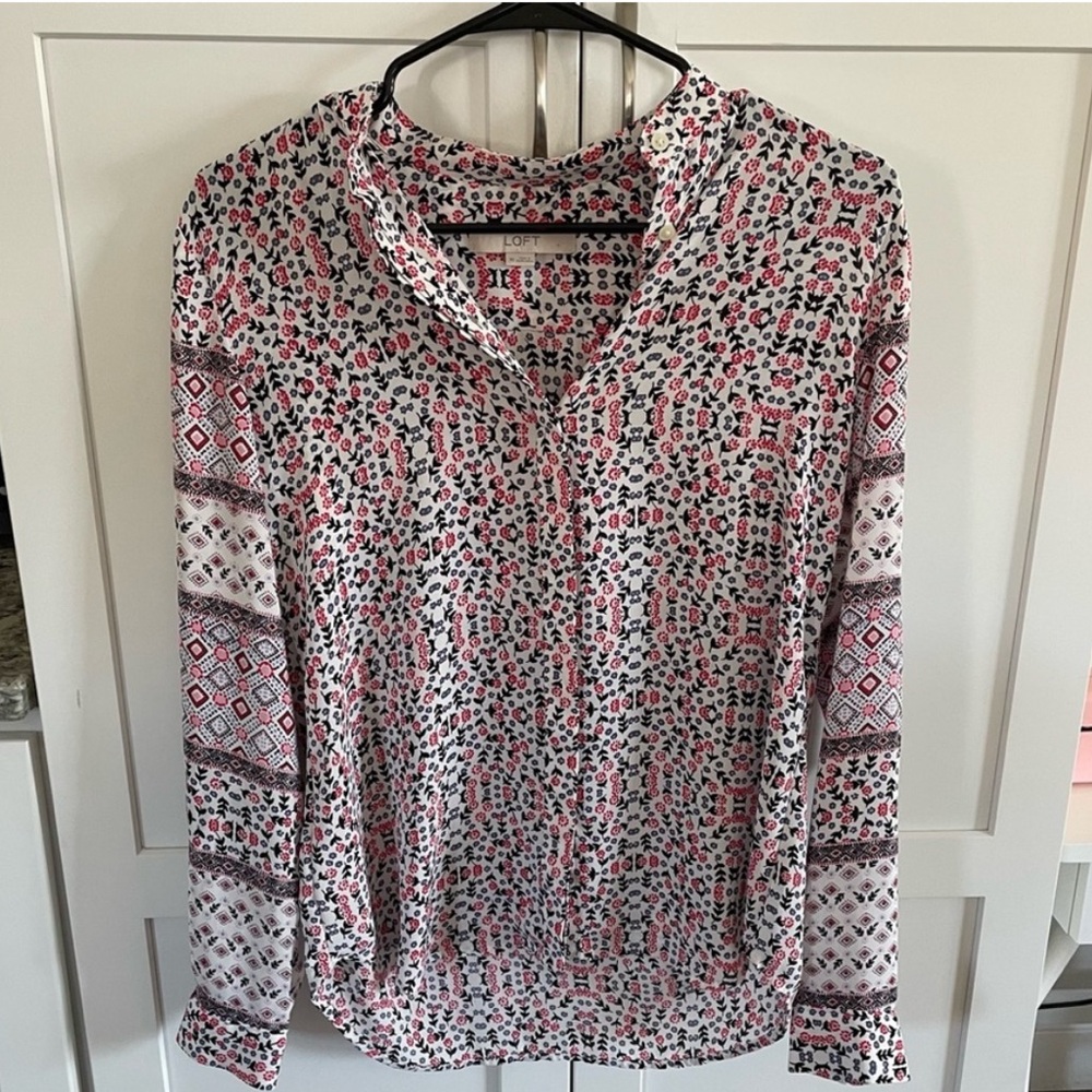 LOFT Multicolor Patterned Blouse - Picture 3 of 6